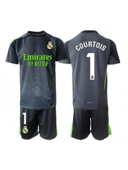 Detské Futbalové oblečenie Real Madrid Thibaut Courtois #1 Brankarsky 2025-26 Krátky Rukáv - Tretina (+ trenírky)